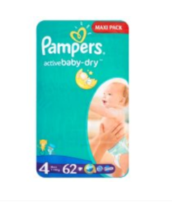 Pampers Active Baby Diapers 4 Maxi 62 pcs.