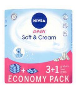 NIVEA Soft and Cream Baby Wipes 4 x 63 pcs